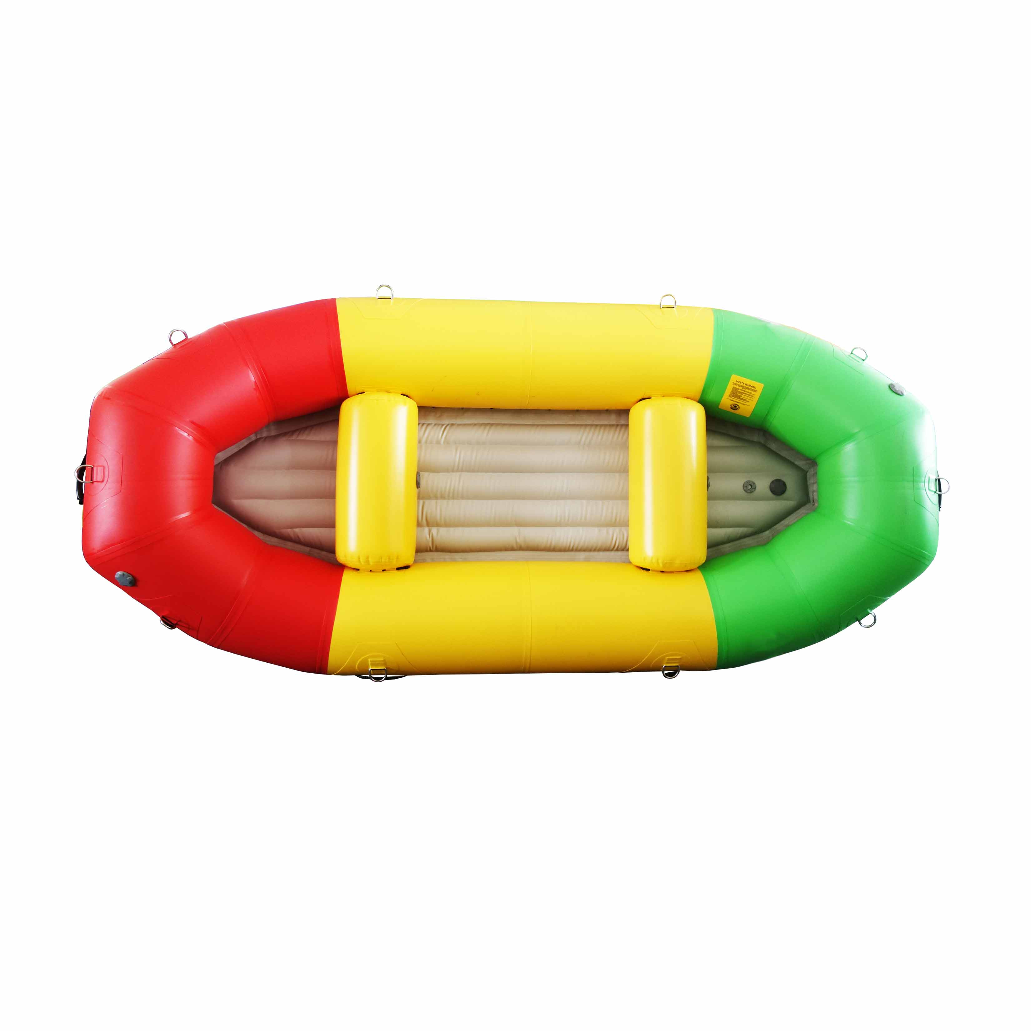 Bote de rescate de rafting en agua blanca con piso inflable de pvc de colores mezclados