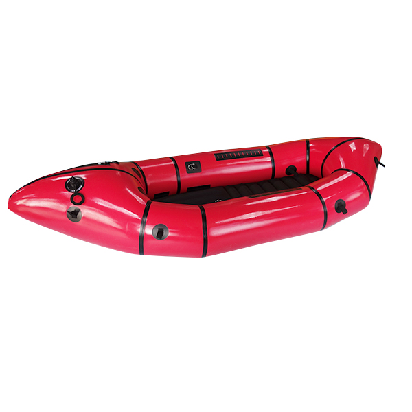 Embarcación hinchable TPU 210D Nylon roja Packraft con suelo hinchable